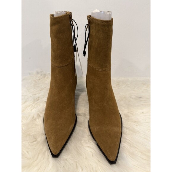 Zara Brown Split Suede Leather Cowboy Ankle Boots Pointed Toe Women US 8 EUR 39 - Picture 7 of 15